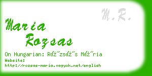 maria rozsas business card